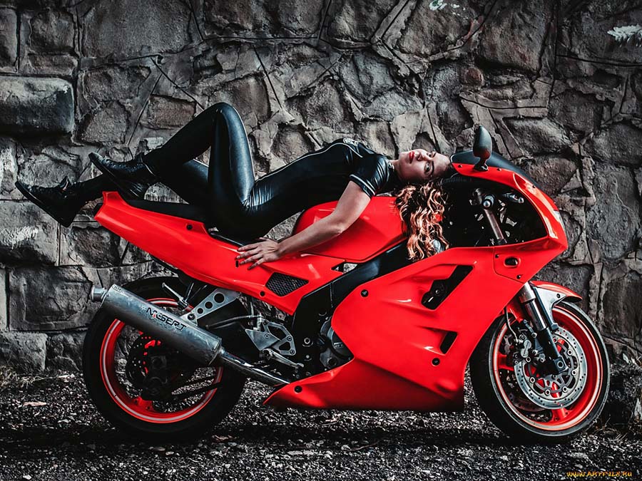 Beautiful girl Beautiful girls and motorcycles in Budapest